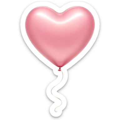 Cinematic tiny floating heart balloon, glossy and round, warm pink hues, slightly transparent with a soft glow, delicate string gently swaying, dreamy and adorable. sticker