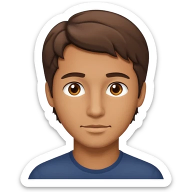 Handsome cute Man with tan skin and  brown eyes and  short brown wavy hair sticker