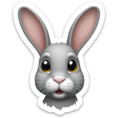 Lapin oreille tombantes gris sticker