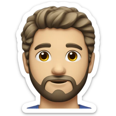 young white man with black short beard sticker