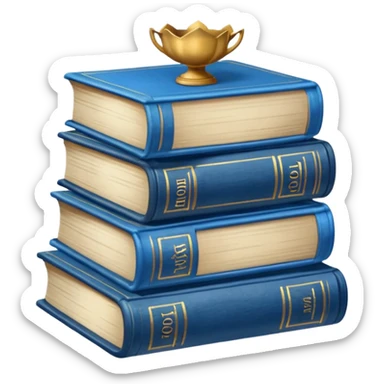 Blue books and pion AESTHETIC sticker