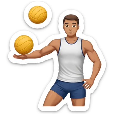 guy playing volleyball  sticker