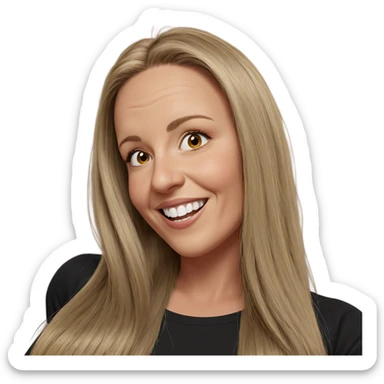 smiling girl with long hair sticker