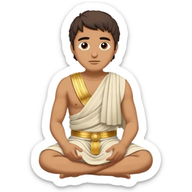 ancient greek men sitting on the ground listening sticker