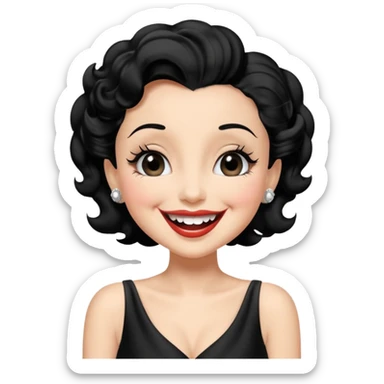 Traditional & iconic modern Betty Boop laughing sticker