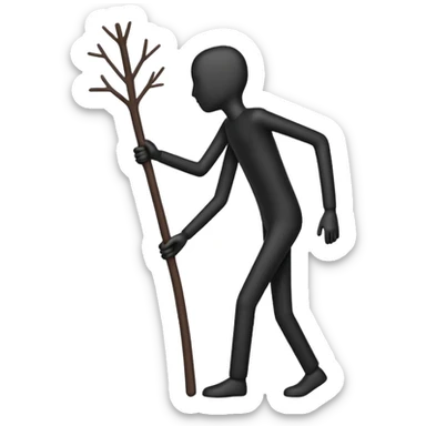 Leftside view of stick man sticker