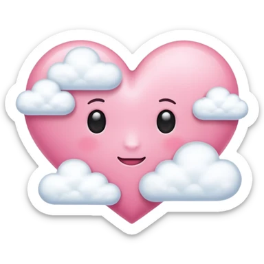 pink heart + cloud emoji sticker