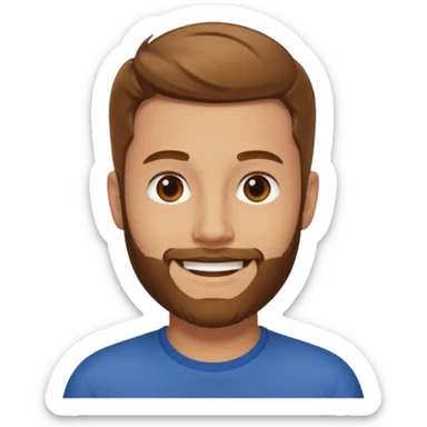 Ben Phillips, YouTuber (b.1992) with light brown hair and short beard sticker