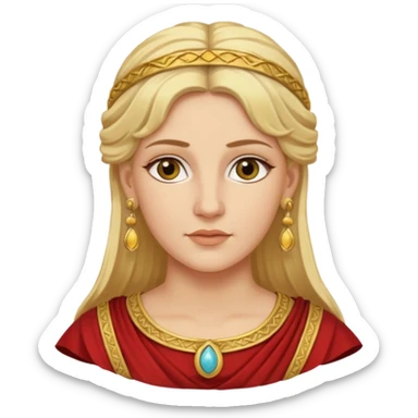 Ancient Roman woman with earrings and blonde hair sticker