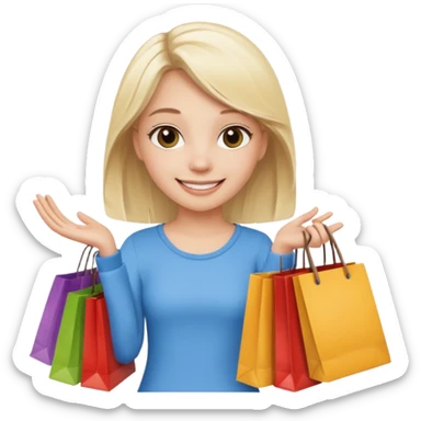 a white blonde teen girl going shopping sticker