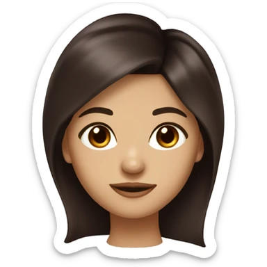 Dark brown medium length hair and mahogany brown eye woman  sticker