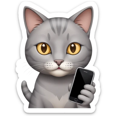 Cat phone 69 sticker