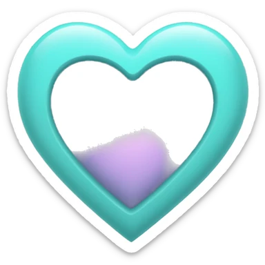 Pastel turquoise heart sticker