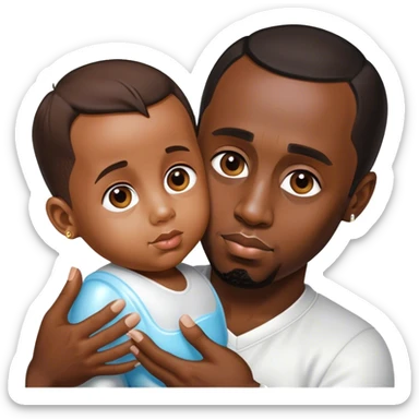 p diddy holding baby oil sticker