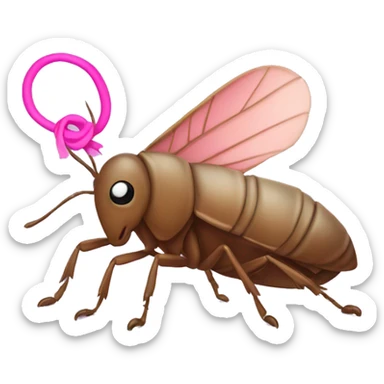 Roach with a pink bow sticker
