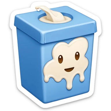 brique de lait sans visage bleu  sticker