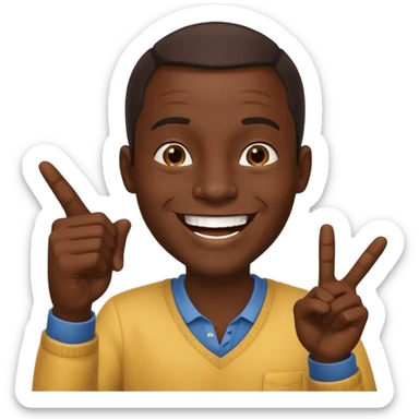 African man pointing and laughing sticker