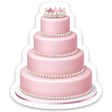 light pink wedding cake decorated with pearls sticker