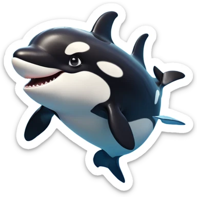 cinematic-comical-orca-portrait-emoji,-head-tilted-dramatically-with-an-exaggeratedly-shocked-expression,-featuring-a-sleek-black-and-white-body-with-wide,-comically-expressive-eyes-full-of-playful-disbelief-and-animated-flippers,-simple sticker