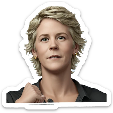 blonde boy with earrings portrait sticker