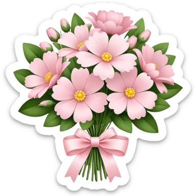 pale pink flower bouquet  sticker
