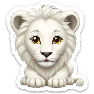 Baby white lion  sticker