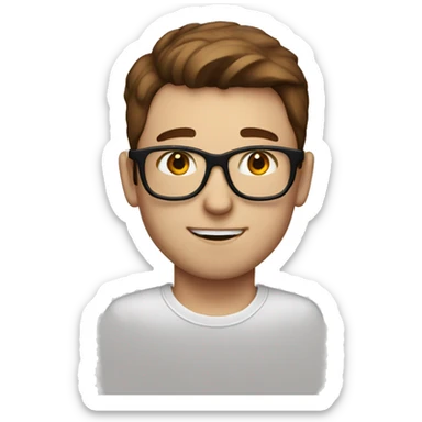 white nerd with short brown hair and big red heart sticker