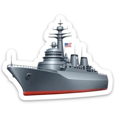 Very realistic American modern warship  sticker