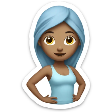 yoga girl in light blue outfit  sticker