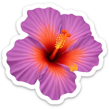 Orange hibiscus flower  sticker