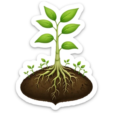 A seed germinating with a sprout sticking out of it  sticker