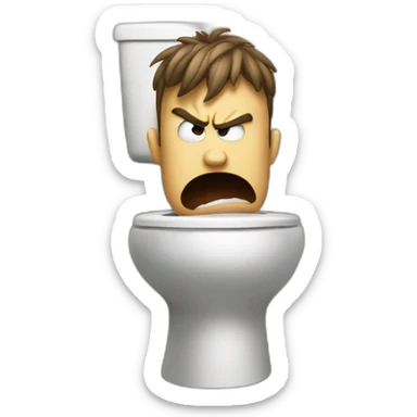 angry person on a toilet sticker