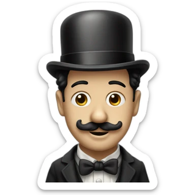 charlie chaplin without hat sticker