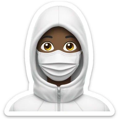 face mask wearing white gloves and white shoes sticker
