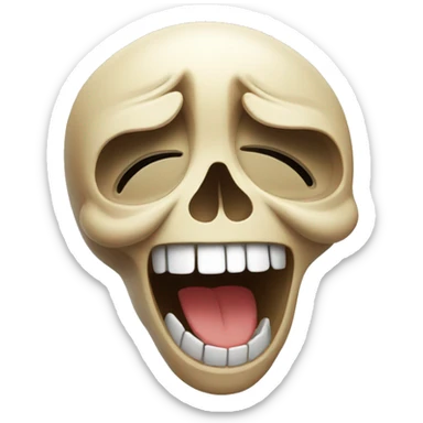 skull crying with laughter sticker