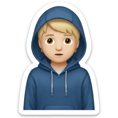 Blond boy with hoodie standing up sticker