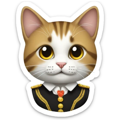 Un gato vestido del traje típico país vasco blusa sticker