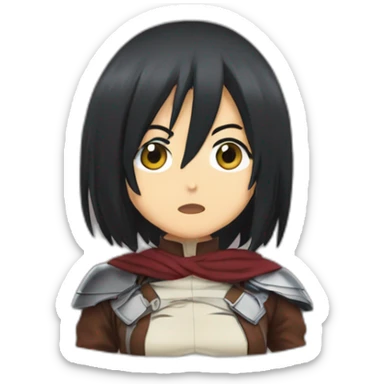 mikasa ackerman blow kiss sticker