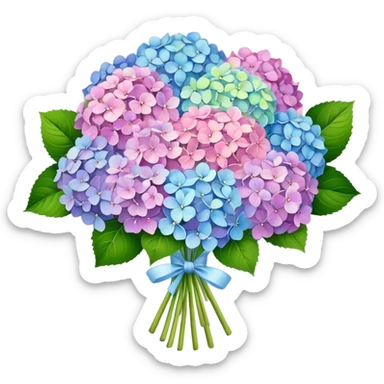 Bouquet of Hydrangeas pastel sticker
