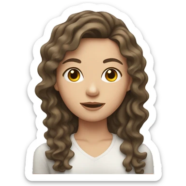 Brunette white girl with wavy hair sticker
