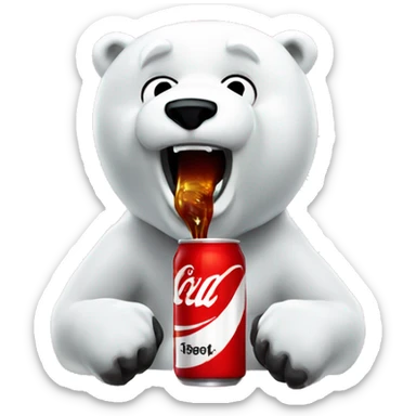 Consuming coke polarbear sticker