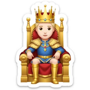 king sitting on throne sticker
