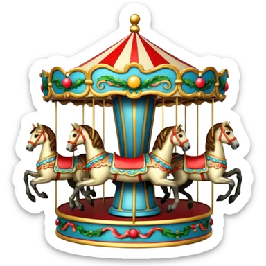 Christmas carousel sticker