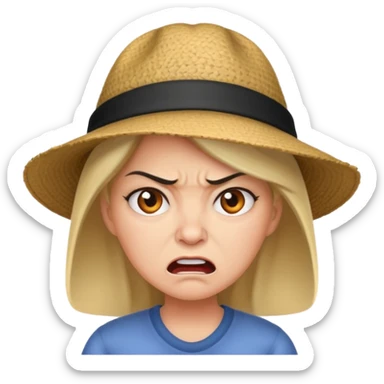 Angry mom with a hat sticker
