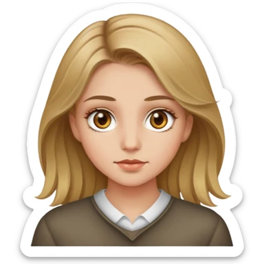 Dark blonde hair girl with hazel eye sticker