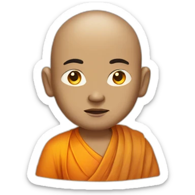 buddhist monk with third eye on forehead sticker
