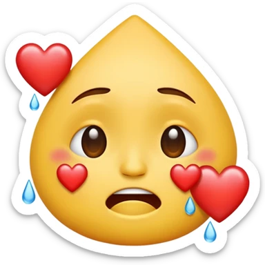 Crying classic emoji, but with hearts, like hes crying from loving it so much sticker
