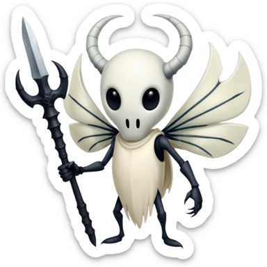 Hollow Knight character holding a nail weapon sticker