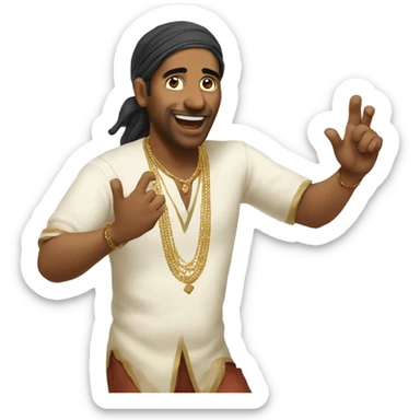 an indian man dancing to rap sticker