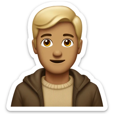 hombre con sueter beige un poco moreno y pelo cafe oscuro sticker